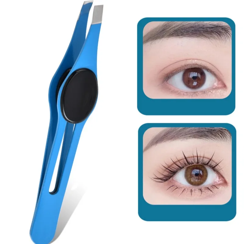 Professional สแตนเลสสตีลแหนบคิ้วผมความงาม Fine ขน PULLER Slanted Eye Brow คลิปกําจัดแต่งหน้าเครื่องมือ