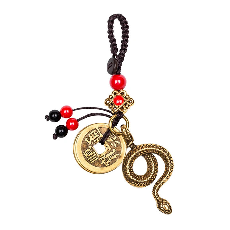 2025 Year Of Chinese Zodiac Snake Lucky Pendant Keychain Creative Wealth Car Key Ring Women Men Bag Charm Jewelry Gift