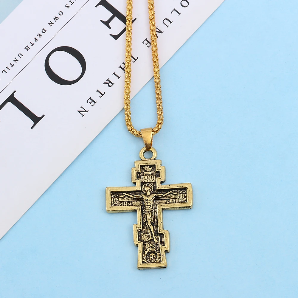 Jesus Cross Men Necklaces Pendant Chain Amulet Vintage New In For Women Fashion Jewelry Gifts Wholesale