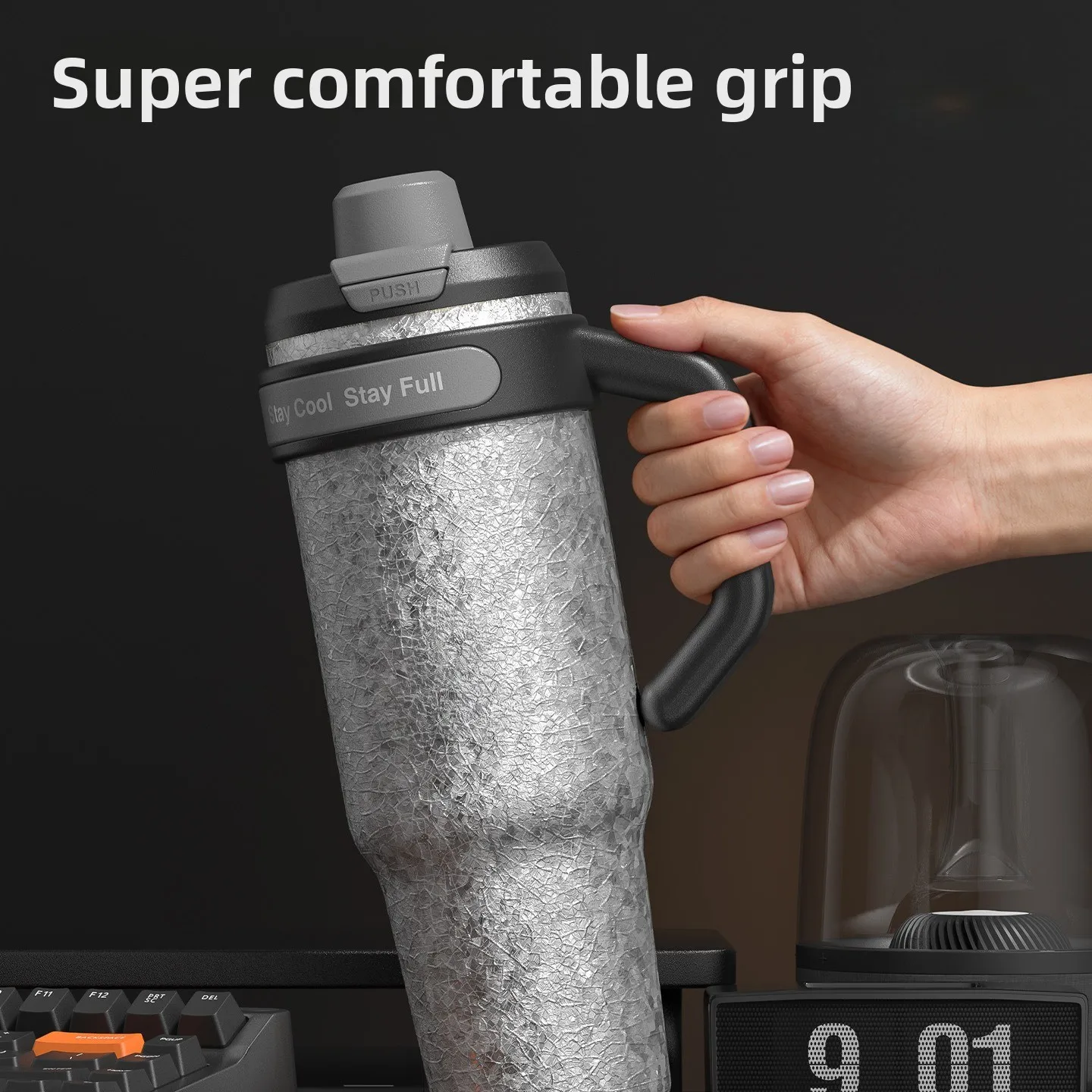 Large Capaci Titanium Inner Barrel Cerc Insulated Water Bottle Car Mounted Ice King Cup Stainl Steel St Lid