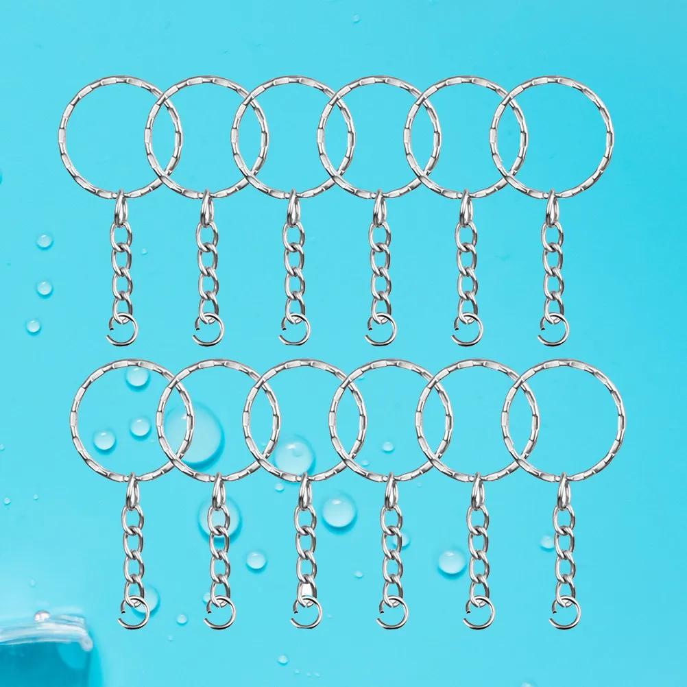 50Pcs Keyring Loops Metal Split Rings Bulk Creative Strong Keychain Set Round for Keys Bag Decoration Gift Metal Keychain
