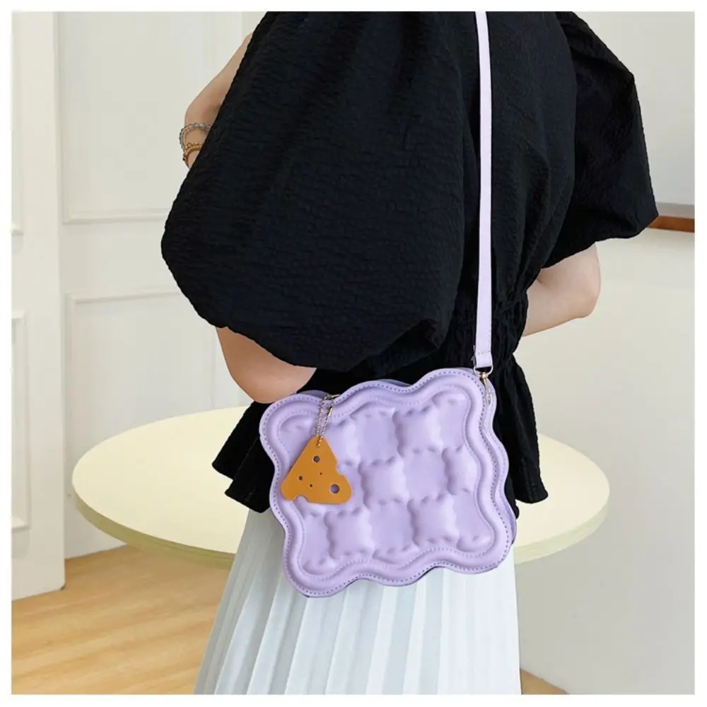 Mini bolso de hombro de queso de gran capacidad, bandolera informal de Color sólido con correa ajustable, a la moda, para mujer y Niña