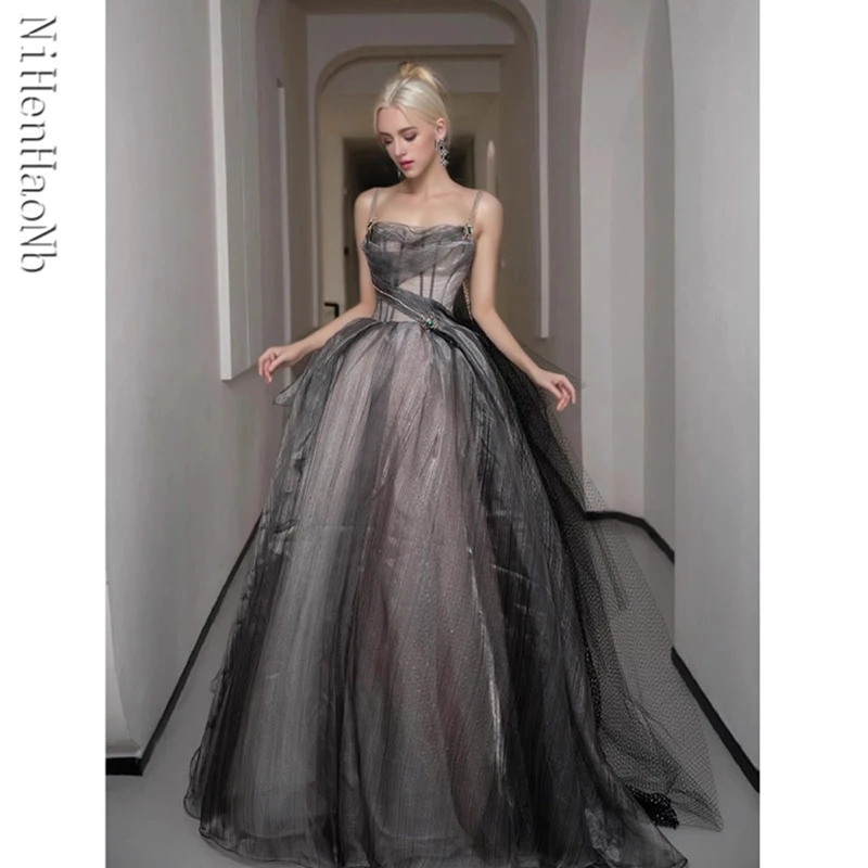 

Black Long Wedding Dress Customized Sexy Bridal Gown Vestidos De Novia Sexy Tulle Wedding Gowns Trouwjurk Plus Size