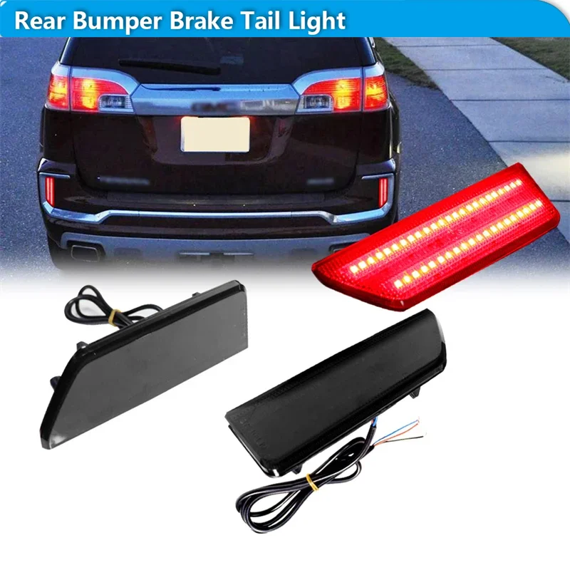 

For GMC Terrain Red LED Car Rear Bumper Reflector Tail/Brake Lights Rear Fog Lights Taillamps Stop Lights 2016 2017 2pcs 12V