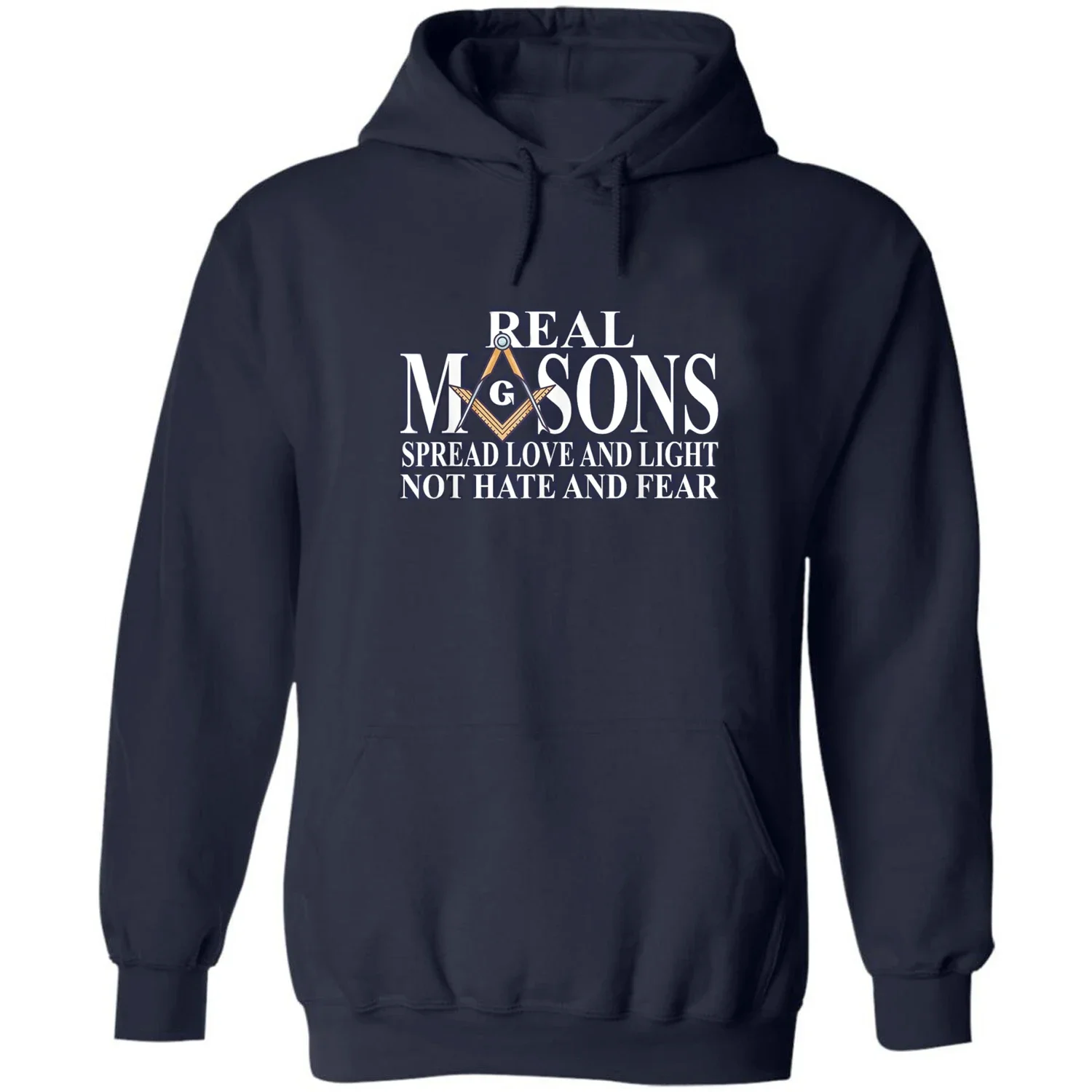 Real Masons Spread Love and Light, Freemason Masonic Pullover Hoodie Comfortable Cotton Casual Mens Sweatshirt Streetwear