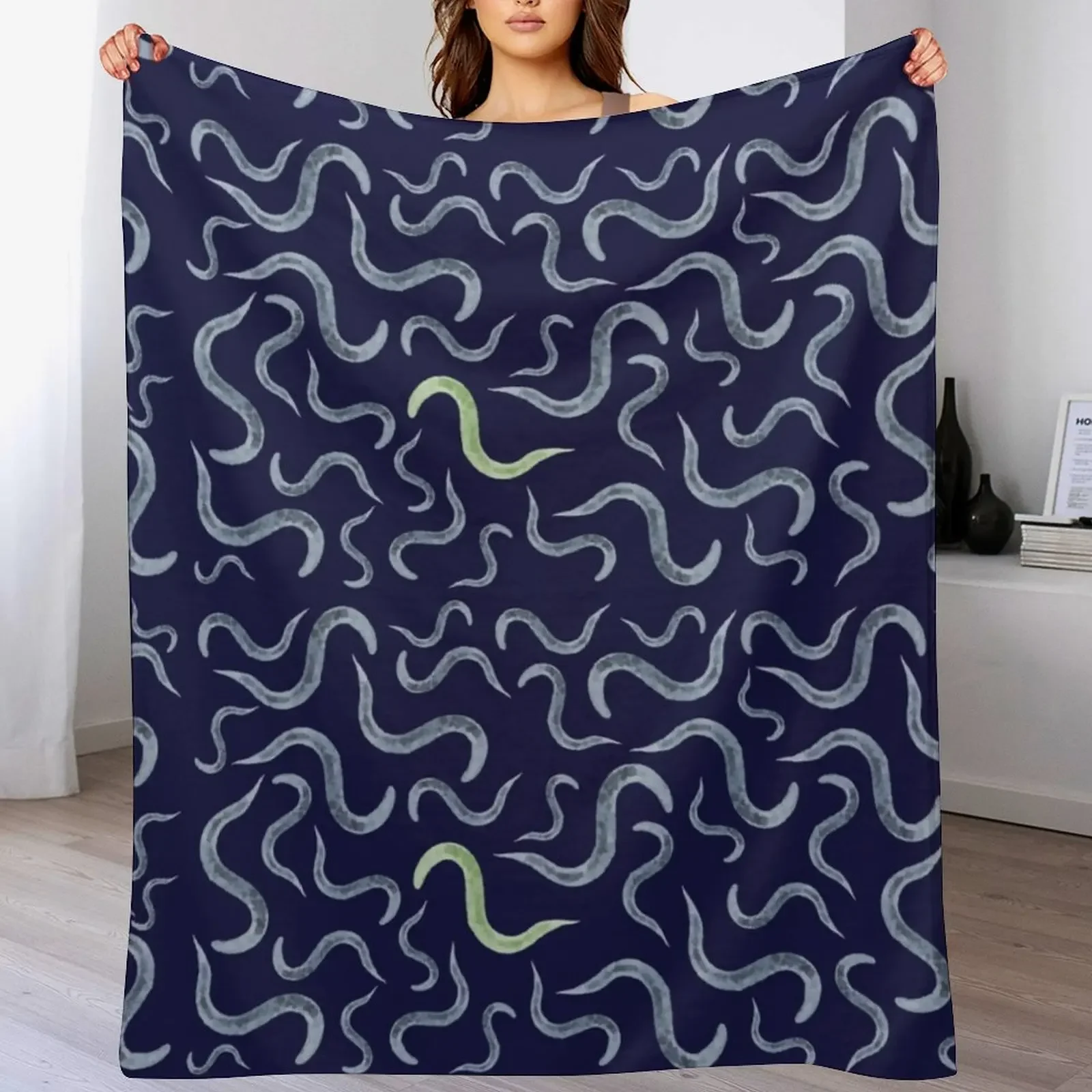 Caenorhabditis elegans Model Organism Biology Pattern Throw Blanket Thins Giant Sofa Blankets