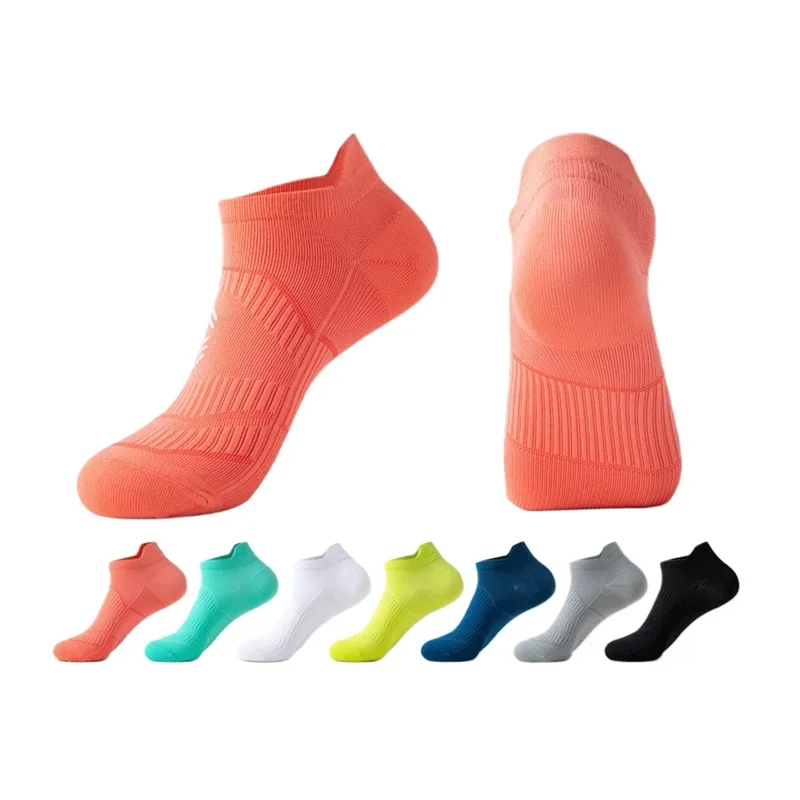 1 Pair Men Running Socks Women Cotton Soft Breathable Riding Cycling Basketball Sports Socks Non-slip Low Cut Ankle Short Socks