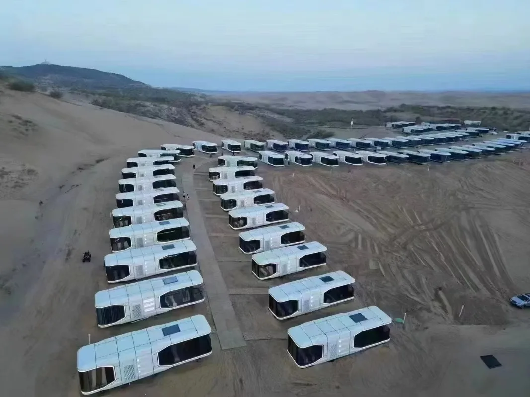 الإقامة المنزلية منازل جاهزة جراب فندق منتجع كبسولة الفضاء كبسولة البيت مع نظام ذكي حاوية منزل منزل صغير #4