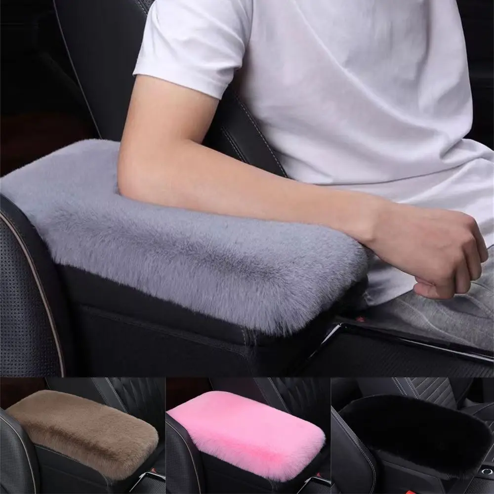 Plush Car Armrest Box Pad Protector Cover Interior Accessories Car Armrest Mat Tissue Storage Universal