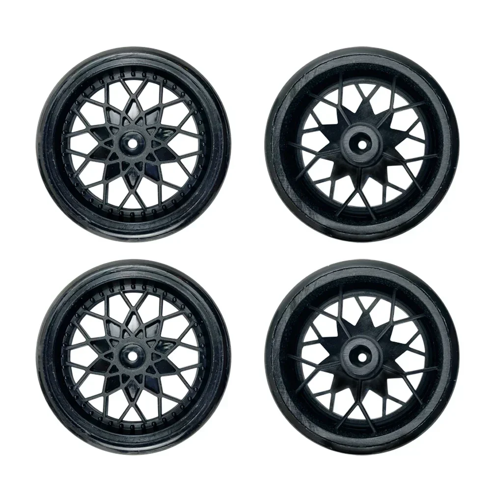 WPL D12 Pneus 4pcs Atualização Aro da roda Cubos de roda Pneus de borracha RC Car Spare Parts Acessórios