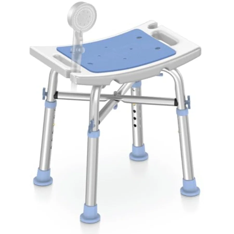 

Heavy Duty Shower Chair - 500lb Capacity, Padded Bath Seat with 6 Height Adjustable Tubes - Tool Free Anti-Slip Bench for Elder