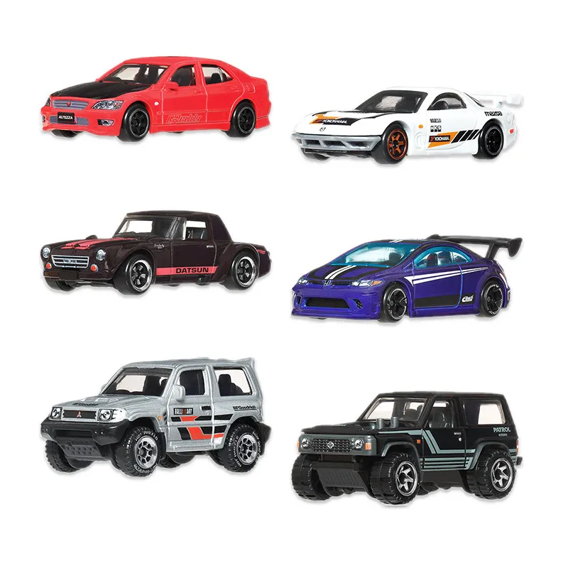 

Hot Wheels Alloy Diecast Car Models Japanese Street Culture Series Collectible Scale Model Adult Hobby 6 Piece Set