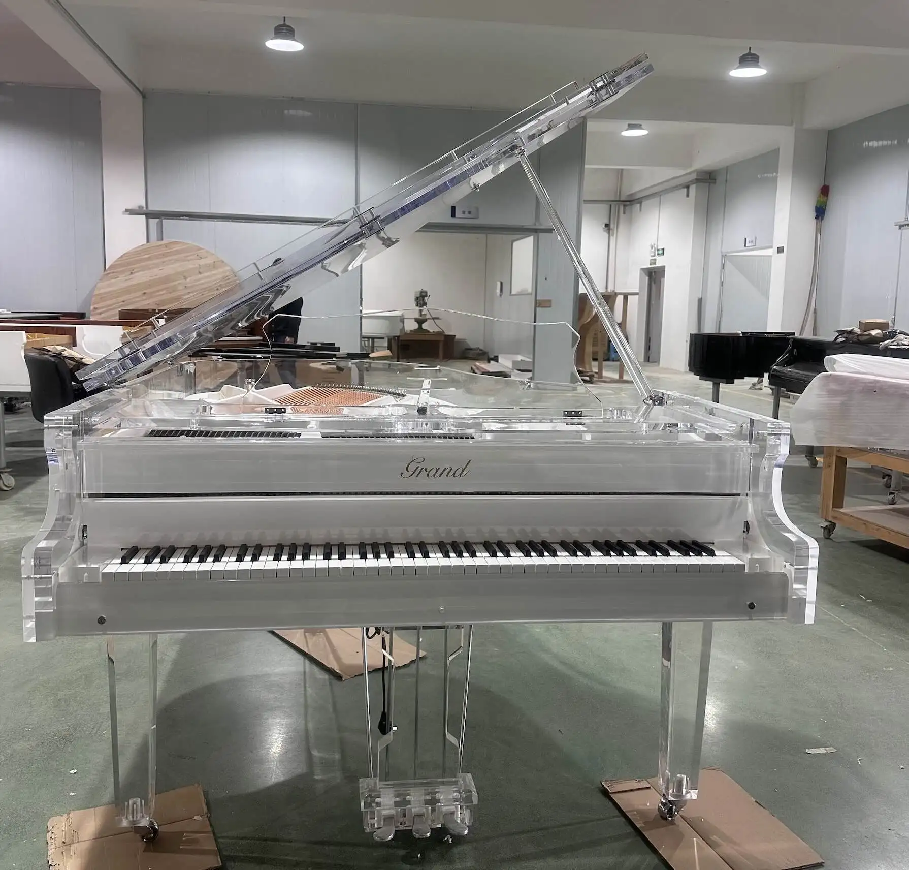 Custom Clear Crystal Acrylic Grand Piano with Autoplayer System 180cm