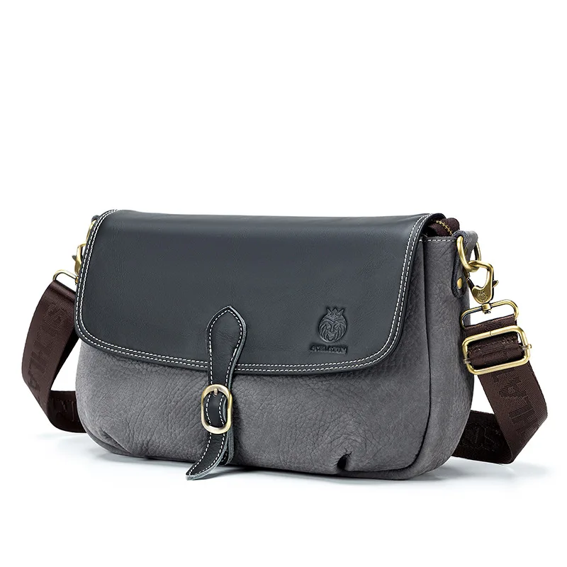 

Men's Crossbody Bag | Premium Top-Grain Leather Shoulder Bag | Horizontal Color-Block Design | Stylish Casual Sling Bag for Men