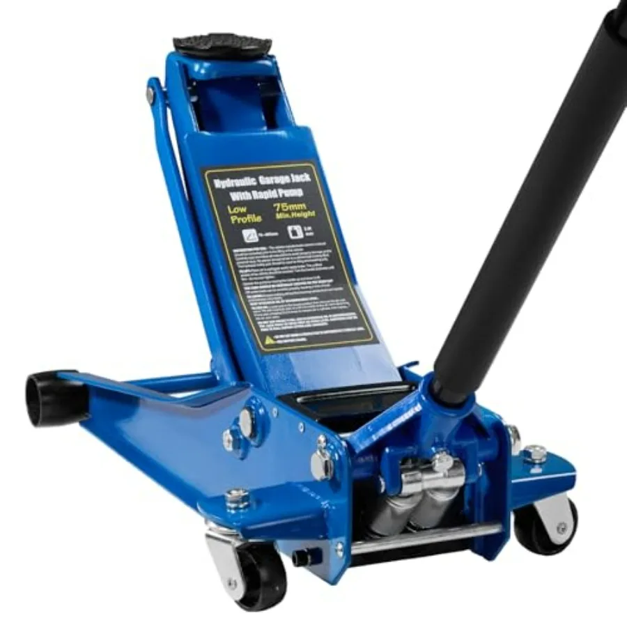 

3 Ton Floor Jack with Dual Piston Quick Lift Pump for Sport Utility Vehicle 6600 lb Capacity Steel Hydraulic Jack in Blue for H