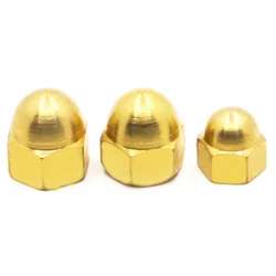 M3 M4 M5 M6 M8 M10 M12 M14 M16 Brass Cap Hex Nuts Decorative Dome Head Cover Semicircle Acorn Nut DIN1587