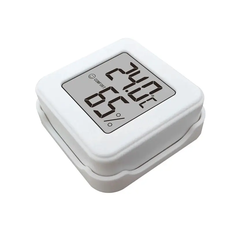 AB47-1207 Mini Electronic Temperature And Humidity Meter Car Thermometer With Smile Face Display Household Indoor Thermometer