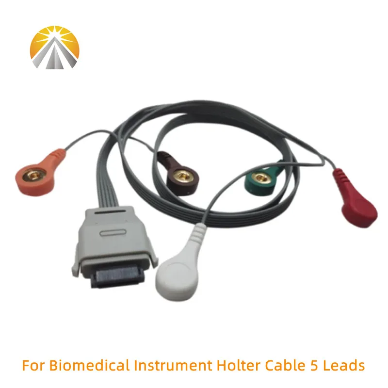 One Piece Holter Cable 26 Pin 5 Lead 7 Wires 10 Leadwires Snap 4.0 For Biomedical Instruments BI9000 BI9800 BI6812 BI6803 BI6612