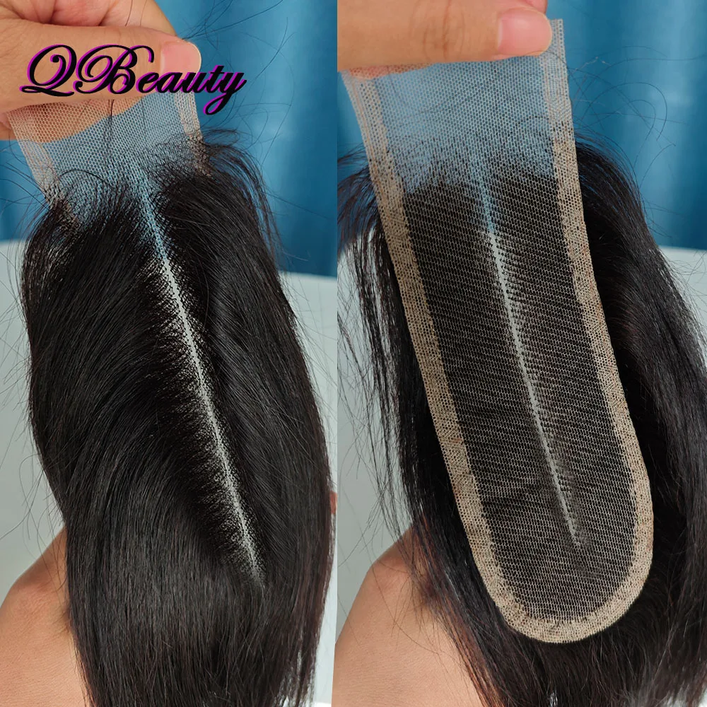 

100% Human Hair 2x6 Kim K Lace Closure Pre-plucked Transparent Lace Free Part 10-22 inch Straight Soft Indian Hair QBeauty