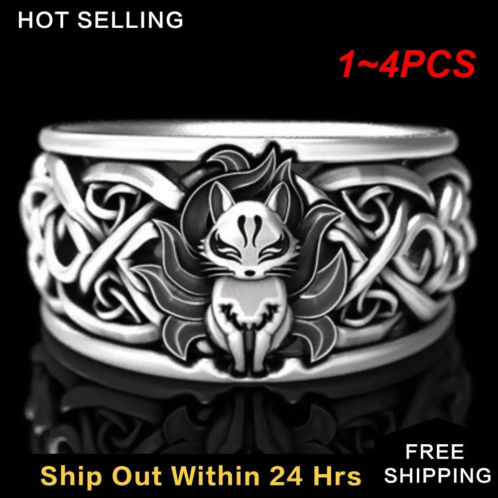 1~4PCS Mens Ring New 925 Sterling Silver Feng Shui Pixiu Ring Trend Accessories Metal Ring Heart Tassel Rings Jewelry Rings