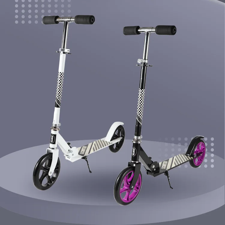 Outdoor travel children and adolescents adult scooter pedal scooter two-wheeled large-wheeled folding scooter