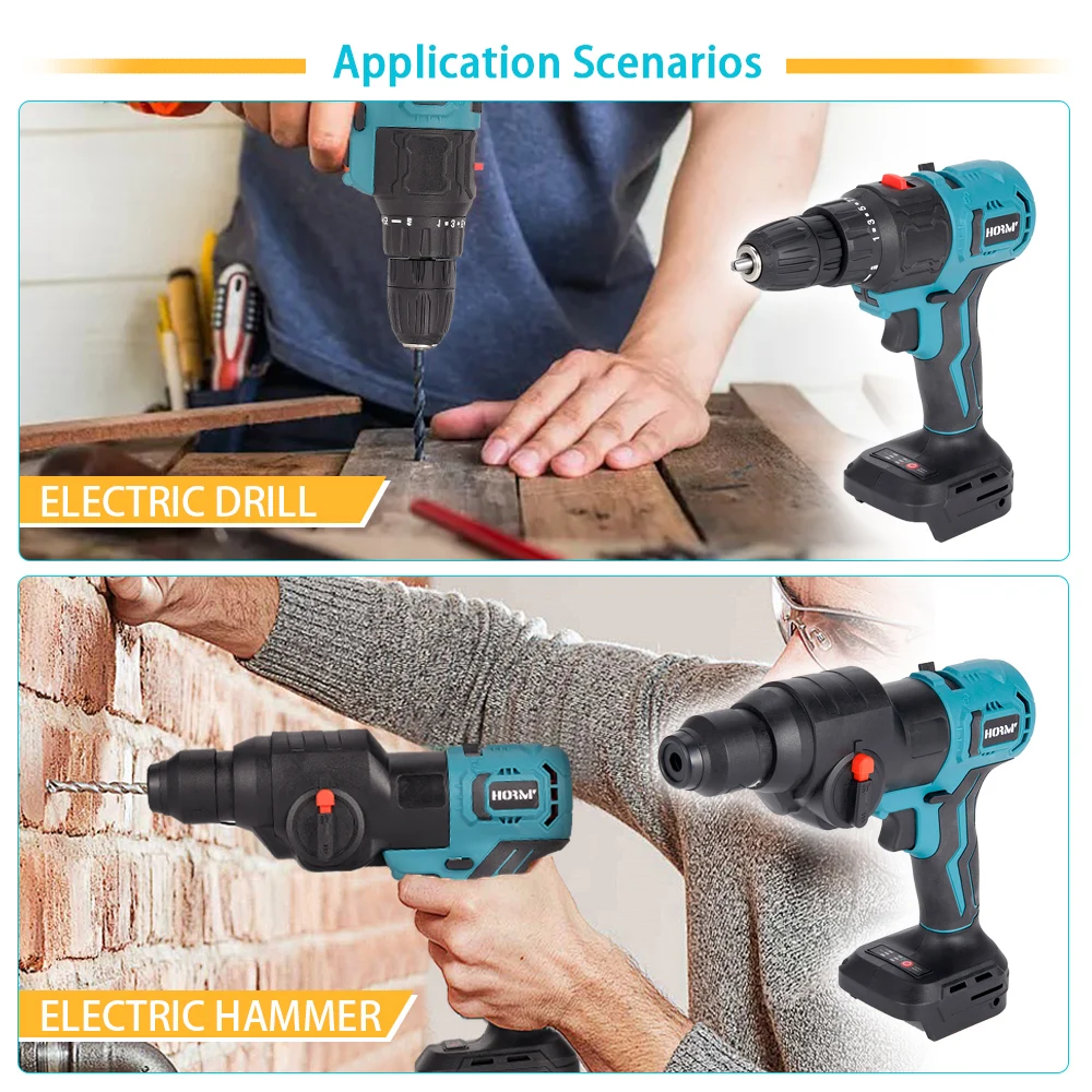 Imagem -03 - Hormy-brushless Oscilante Multi-tool Conjunto para Furadeira Elétrica Chave Aparador Chave de Fenda Pistola de Água Jig Saw Makita Bateria