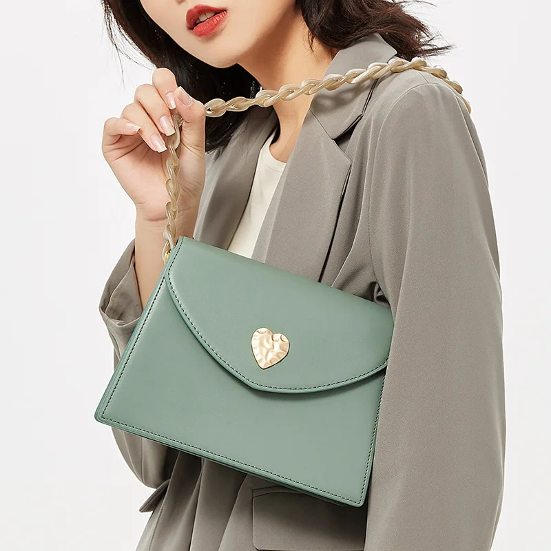 

Simple Elegant French Commuter Shoulder Pack Sweet Korean All-match Spring Summer for Women Bolsas High End Glossy Underarm Bags