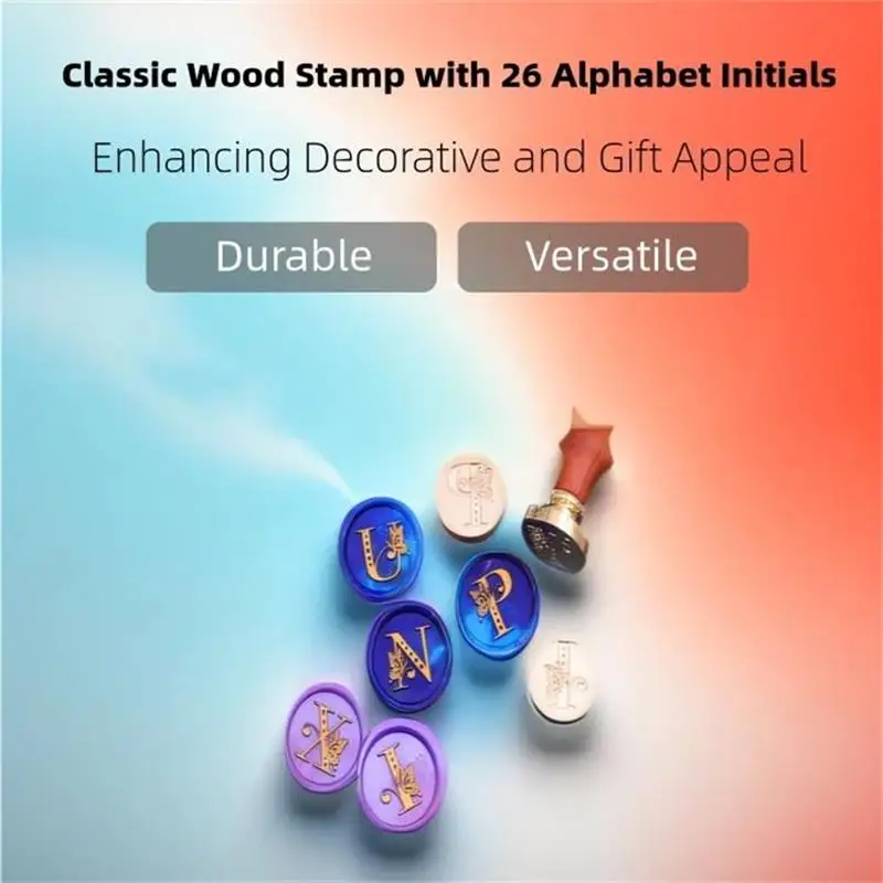 

Retro Wood Stamp Classic 26 Letter A-Z Alphabet Initial Sealing Wax Seal Stamp Ancient Seal Post Decorative Antique Stamp Gifts