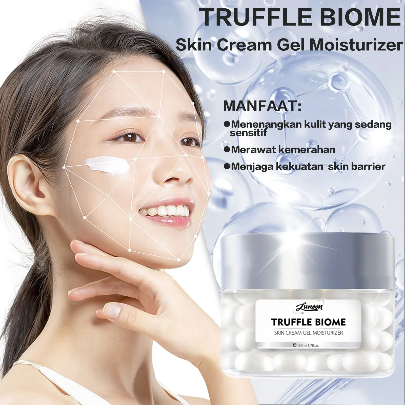 

The White Truffle Repair Cream is moisturizing, anti-wrinkle, hydrating, brightening, soothing, gentle and non-irritating