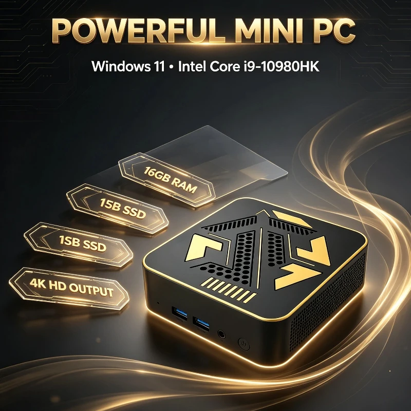 Mini PC High‑Performance Portable Mini PC Intel I9 10980HK 16GB RAM 1TB 2TB SSD WIFI6 BT5.2 4K 60Hz HD Gaming Office Study PC