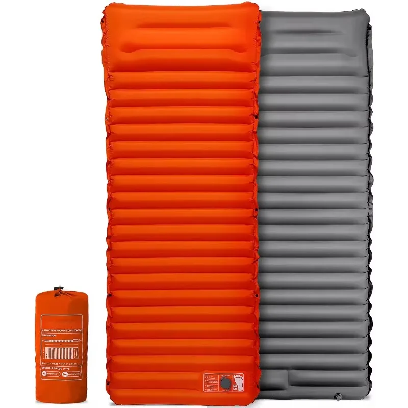 

Ультралегкий надувной спальный коврик 195*70*10 см с подушками, портативный, с ножным насосом, водонепроницаемый, для кемпинга