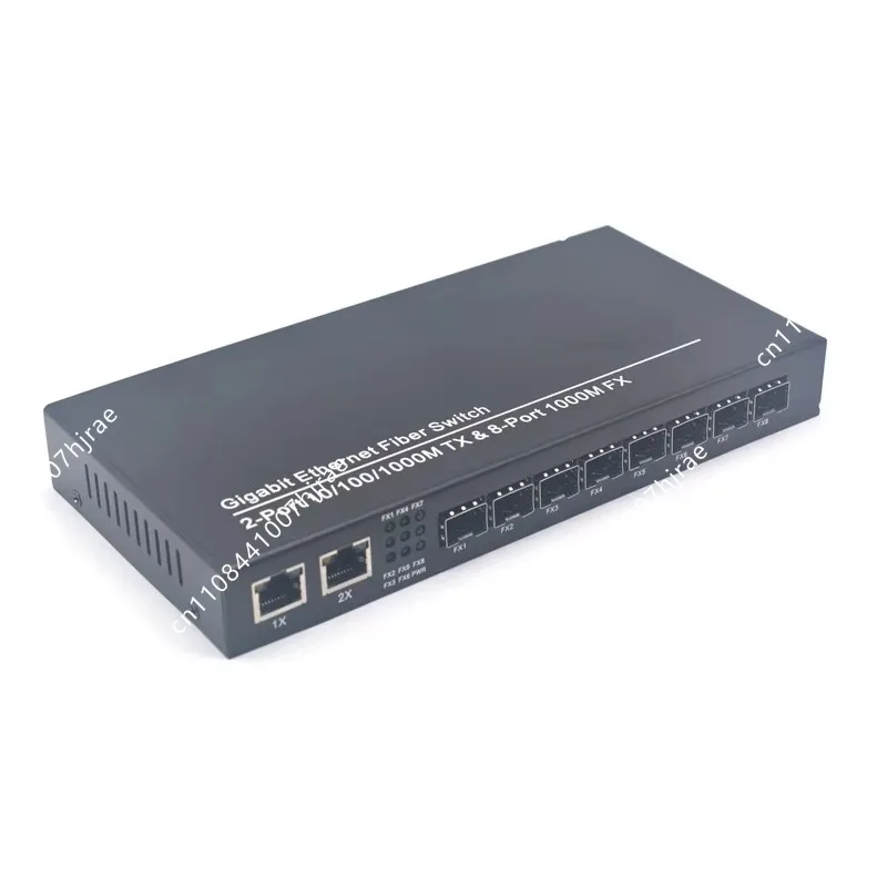 8 Port 1G SFP to Ethernet Media Converter Switch With 2 Gigabit RJ45 Ports Fiber Optic Transceiver For Network Signal Conversion