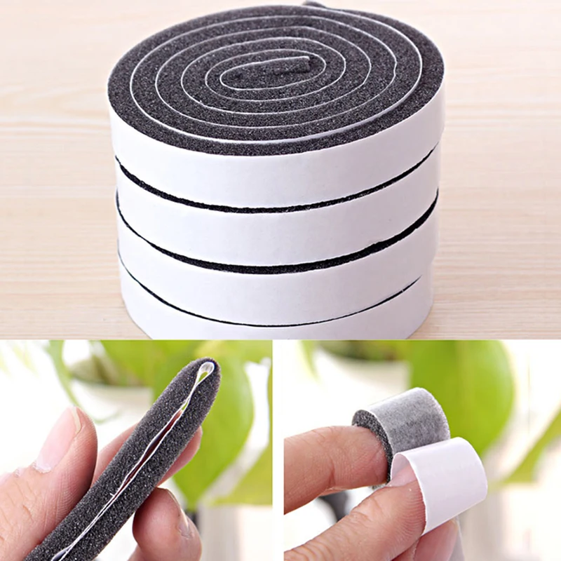 1~10PCS set Self-Adhesive Sponge Foam Door Window Sealing Strip Wind-proof Sound Insulation Weather Stripping Strip