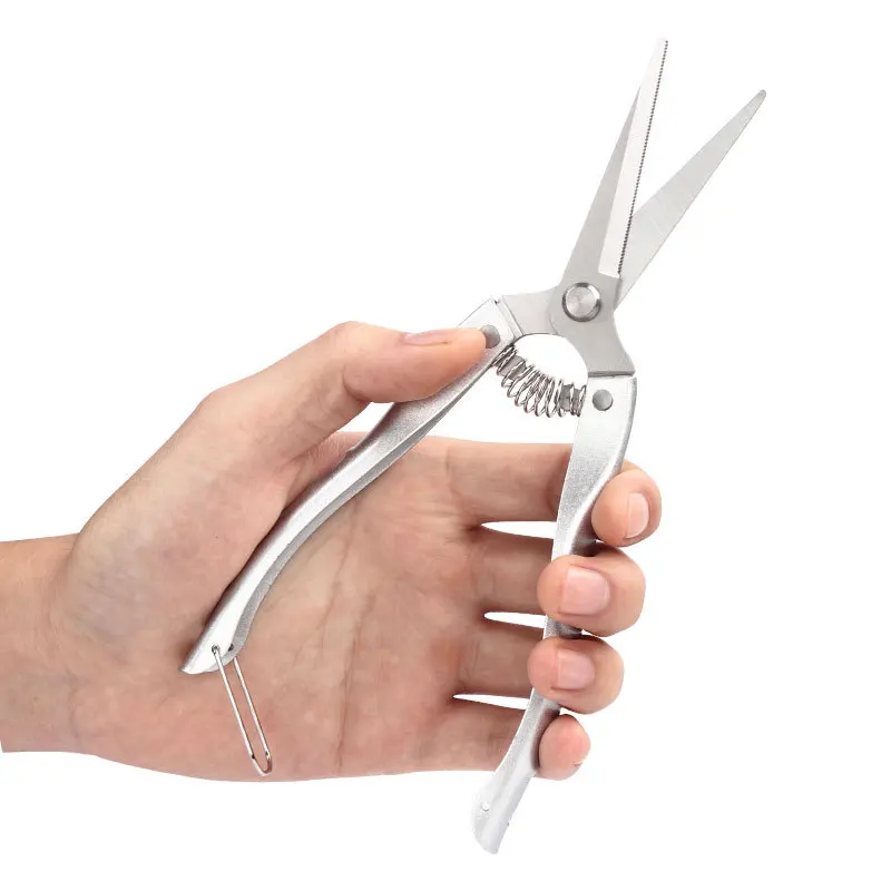 Pointed Pruning Shears Garden Fruit Picking Shears Flower Pruning Tool Stainless Steel Sawtooth Fruit Tree Rough Branch Shears