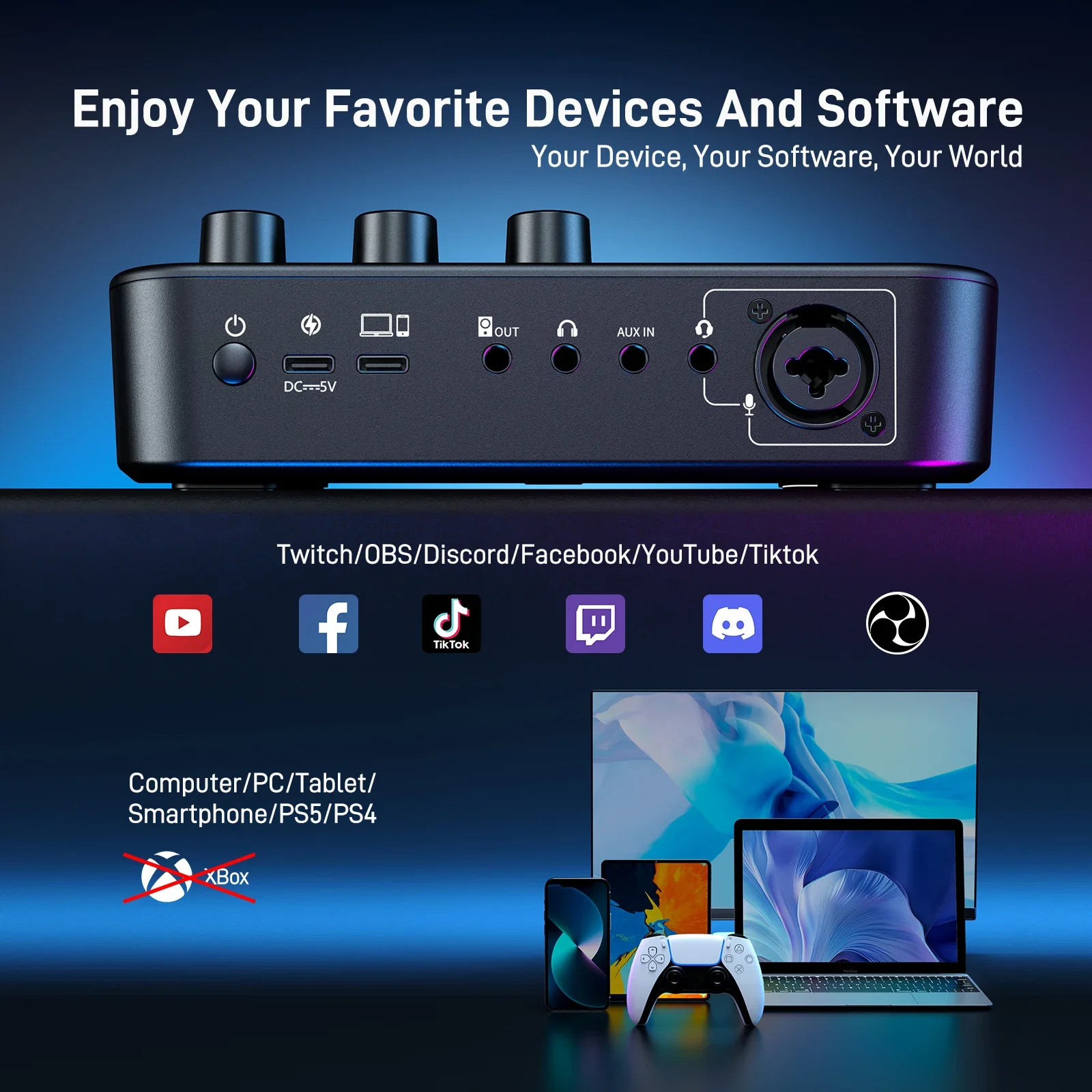 MAONO G1 NEO interfaz de audio Audio Mixer g1,Custom Sound Effects