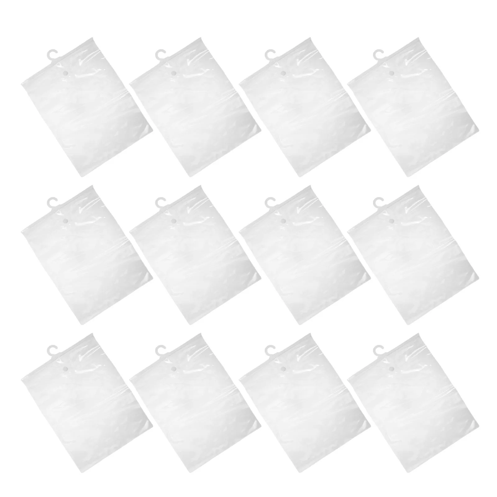 12pcs Clear Hanging Storage Bags – Dustproof & Waterproof Plastic Organizer for Books, Headphones, Supplies