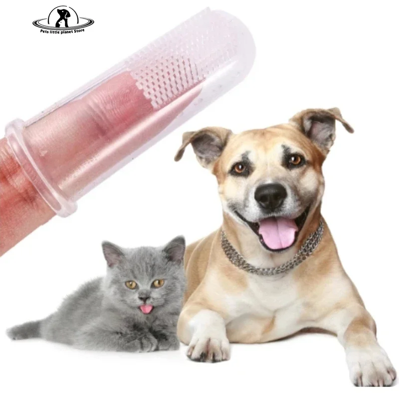 Silicone Soft Pet Finger Cuff Toothbrushes Dog Brush Bad Breath Tartar Teeth Care Tool Cat Cleaning Scrub Silicagel Pet Supplies