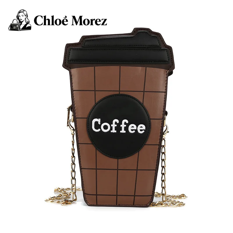 

Coffee Cup Shoulder Bag, Chain Bag, Personalized and Creative, Versatile Crossbody Cylindrical Bag for Women