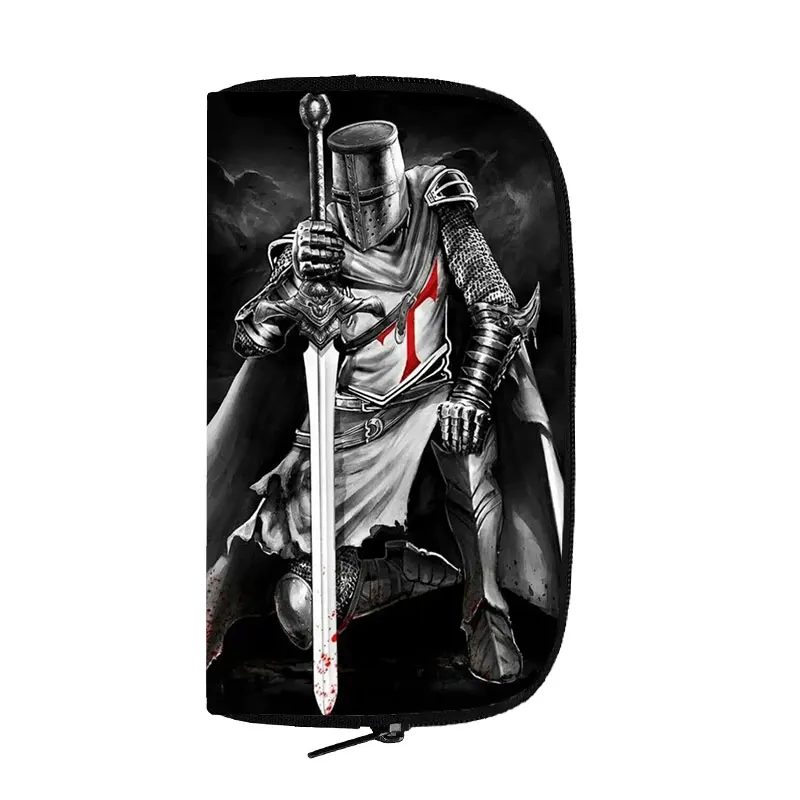 Knights Templar Crusaders Freemason Wallet Men Purse Credit ID Card Holder Canvas Coin Money Bag Teenager Casual Long Wallets