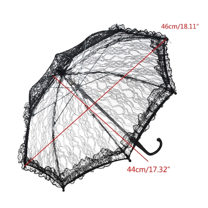 Dentelle Parapluie Blanc Mariée Mariage Broderie Parapluie Danse Décoré