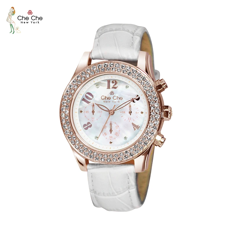 CHECHE Roestvrij Stalen Horloge voor Vrouwen Super Fairy Crystal Kleine Wijzerplaat Harajuku Retro Hoge Waarde Shell Licht Luxe Dames CC001