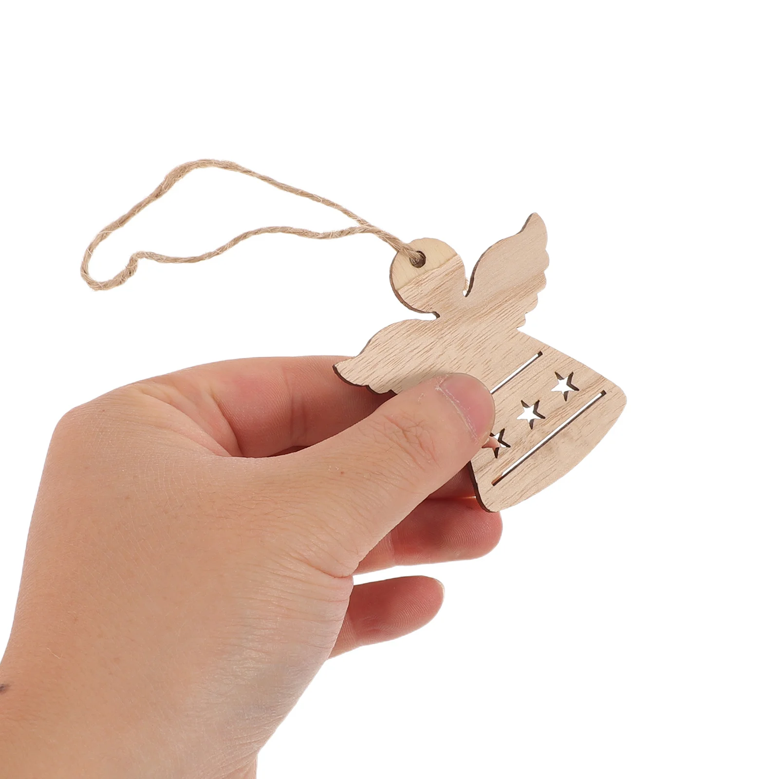 

36pcs Wooden Angel Shape Cutouts Unfinished Natural Wood Slices For Diy Painting Crafts Christmas Tree Hanging Ornaments Decor