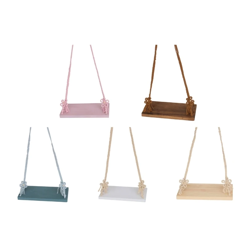 

RIRI Wooden Swing Seats Photo Background Props Portable Photo Background Props for Newborns Photo Posing Aid Props for Girls