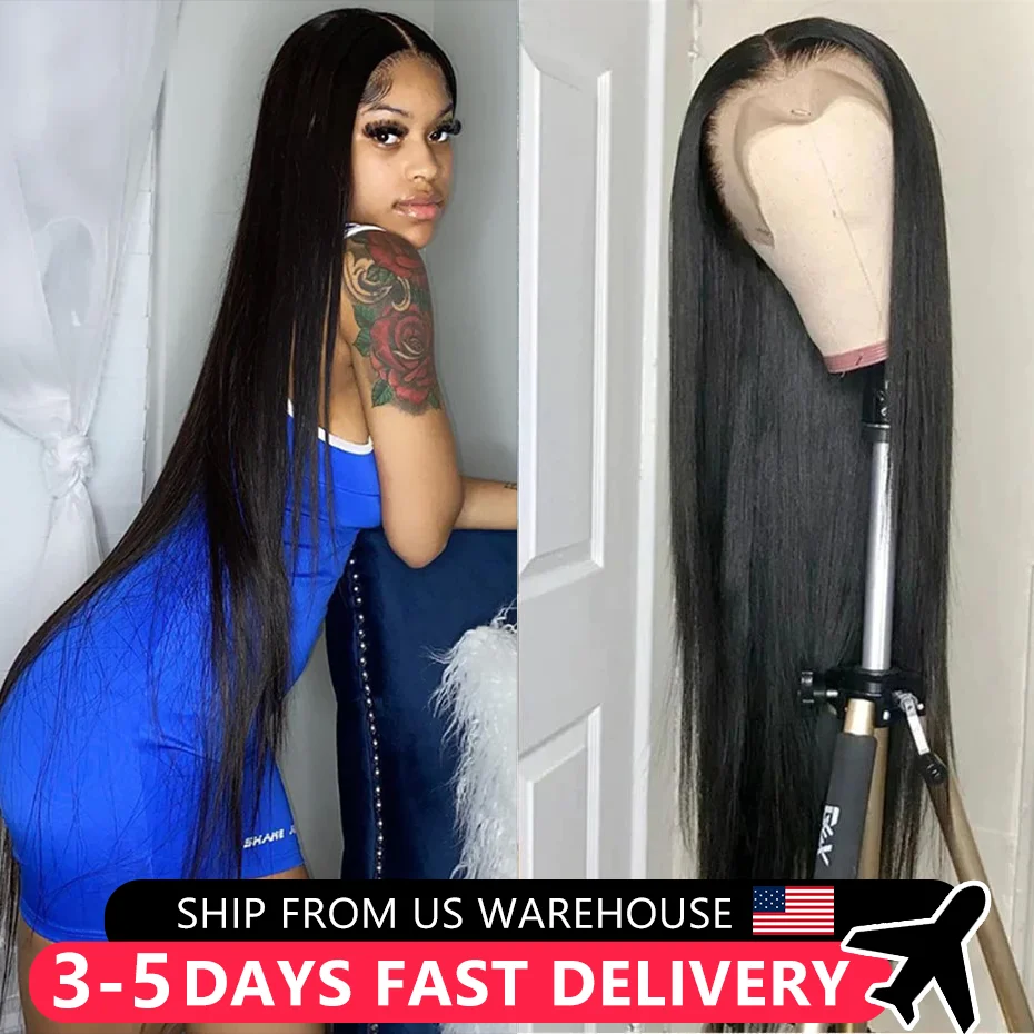 Bone Straight 13x6 13x4 Lace Frontal Wig Human Hair Lace Front Wig with Baby Hair Brazilian Remy Human Hair For Black Women