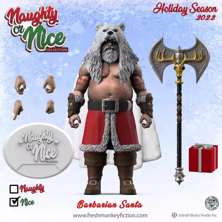 1/12 Original Fresh Monkey Studio Troubled Christmas Santa Claus Series 2 Wave Barbarian Old Man Anime Figure Kids Toy Xmas Gift