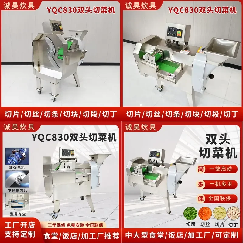 

Commercial Double-Head Variable Frequency Vegetable Cutting Machine for Canteen Double-Station Independent Operation Leafy