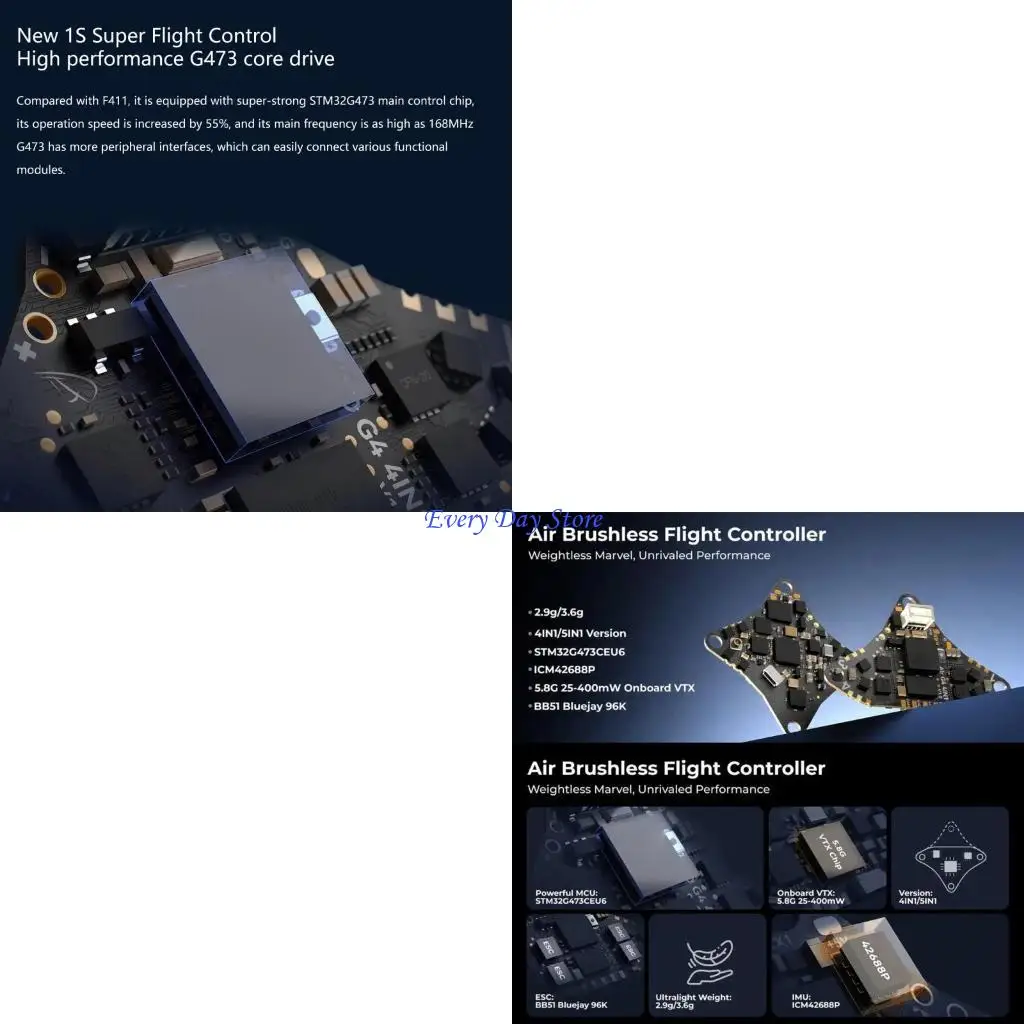 

Air Brushless Flight Controller 4 in 1/5 in 1 For Air65 Air75 ICM42688P