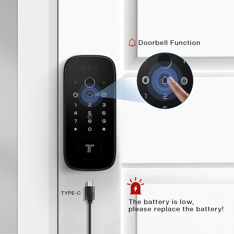 zc02 Best Quality of Smart Lock Ttlock Tuya Fingerprint Card  Electronic Smart Door Lock Double Tuya  Smart Door  Lock