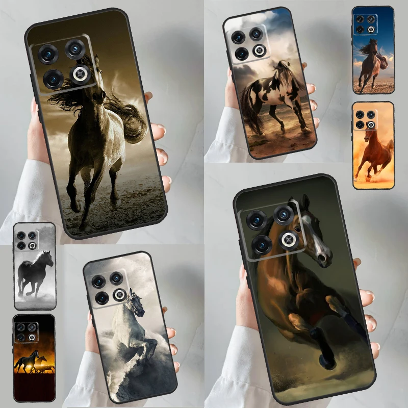 Running Horses Animal Case For OnePlus Nord CE 3 Lite 2 2T N10 N20 N100 N200 8T 9R 10R 10T 11 8 9 10 Pro Cover