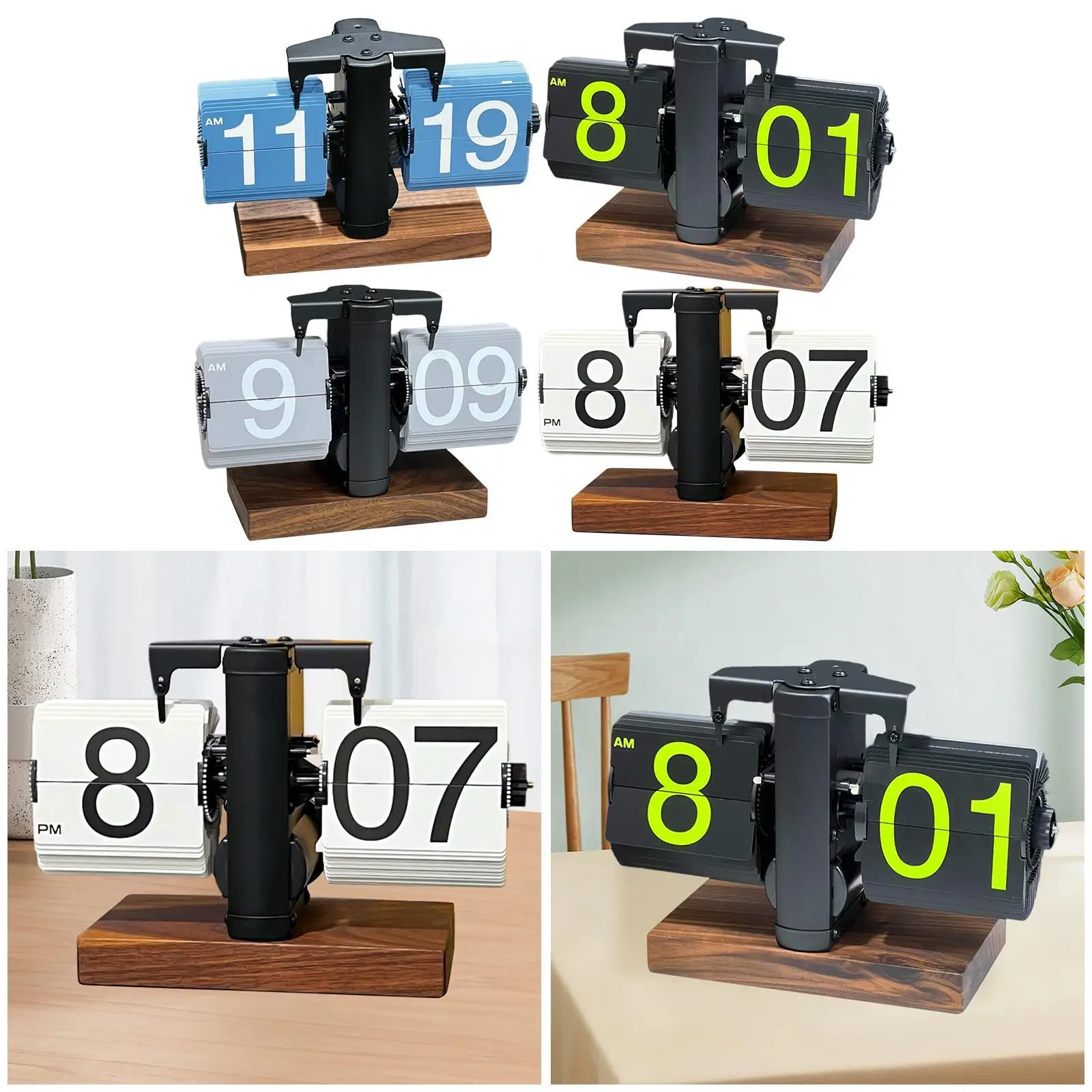 Auto Flip Clock Flip Digital Clock Large Display Office Flip Desk Clock Flip Down Clock for Works School Bedroom Adults Cafe